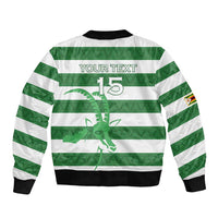 Zimbabwe Rugby Custom Sleeve Zip Bomber Jacket Go Sables Go