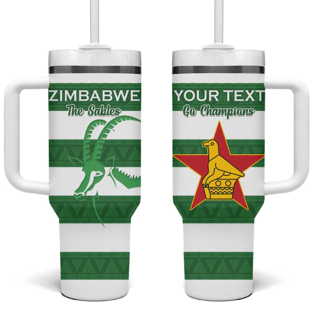Zimbabwe Rugby Custom Tumbler With Handle Go Sables Go