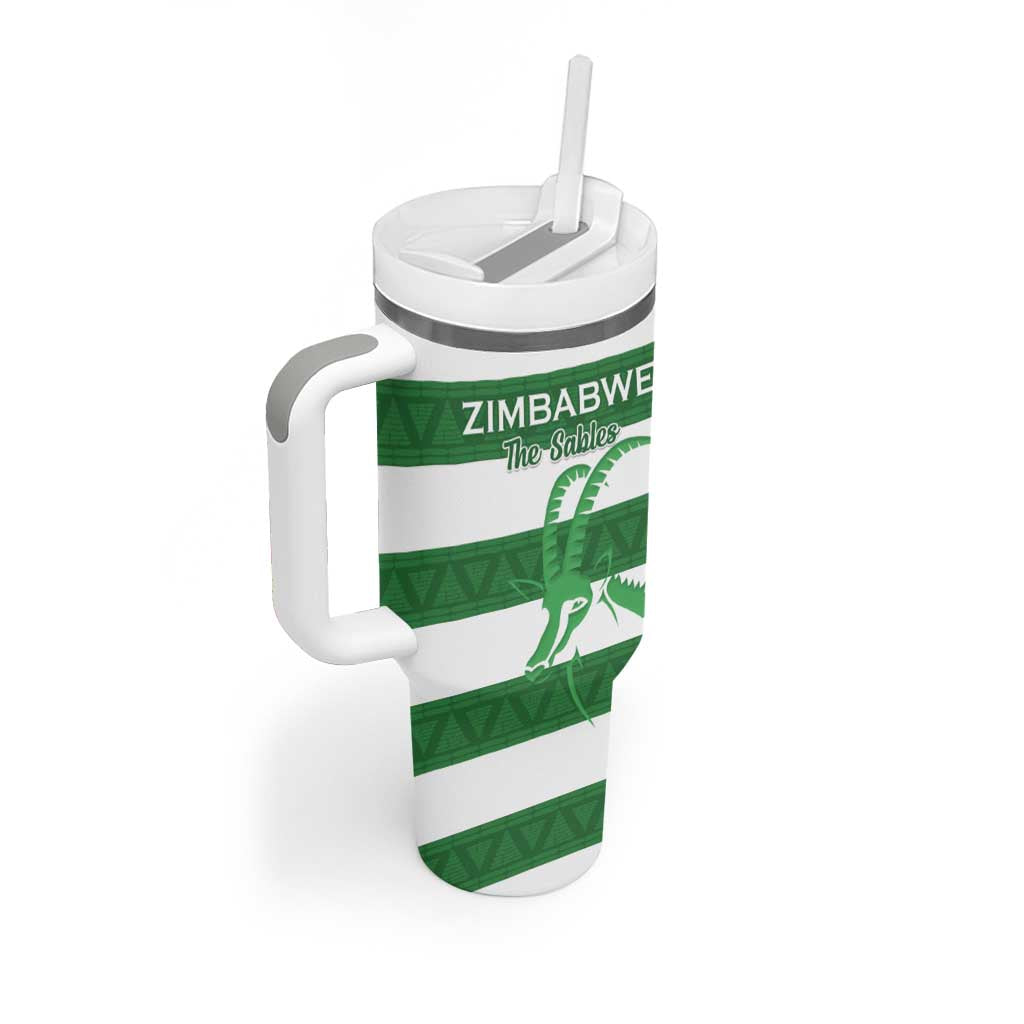 Zimbabwe Rugby Custom Tumbler With Handle Go Sables Go