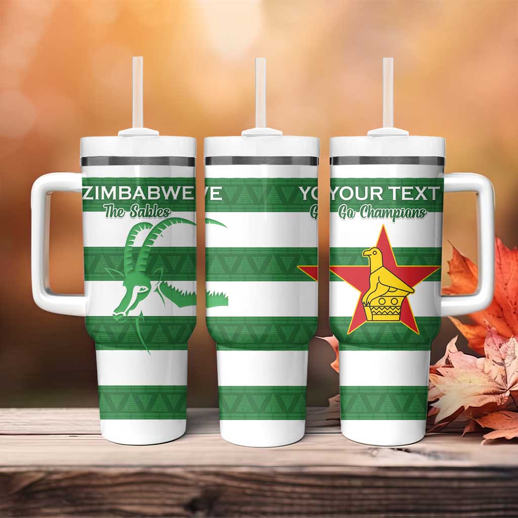 Zimbabwe Rugby Custom Tumbler With Handle Go Sables Go