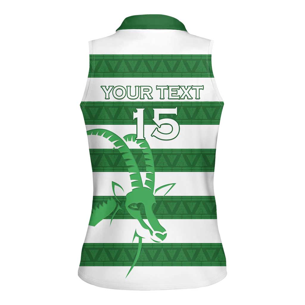 Zimbabwe Rugby Custom Women Sleeveless Polo Shirt Go Sables Go