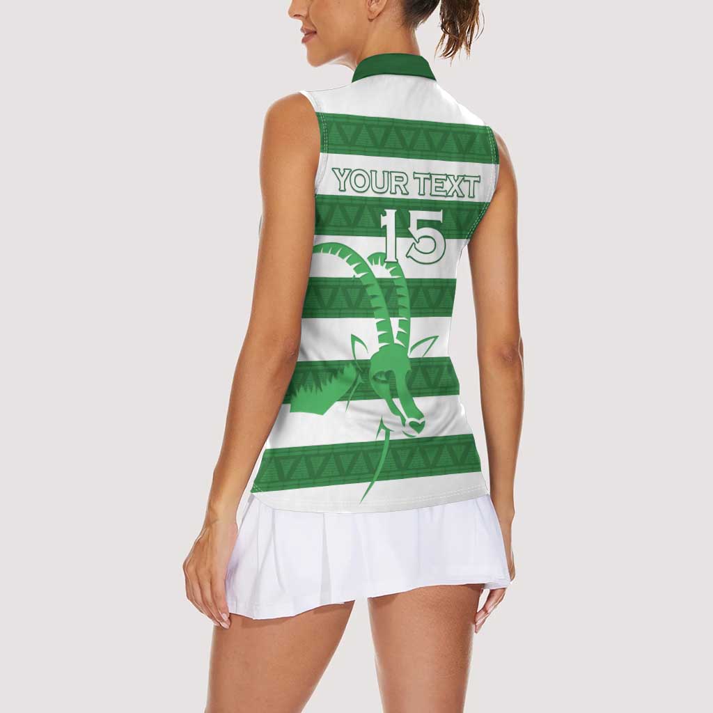Zimbabwe Rugby Custom Women Sleeveless Polo Shirt Go Sables Go