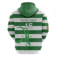 Zimbabwe Rugby Custom Zip Hoodie Go Sables Go