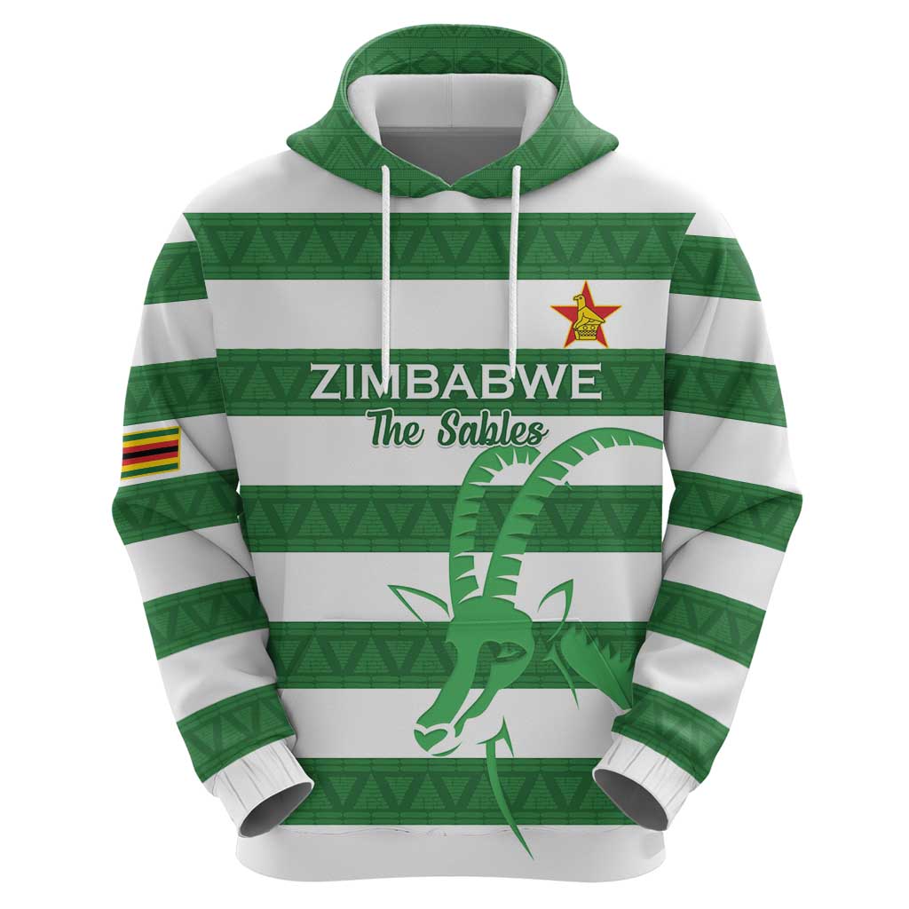 Zimbabwe Rugby Custom Zip Hoodie Go Sables Go