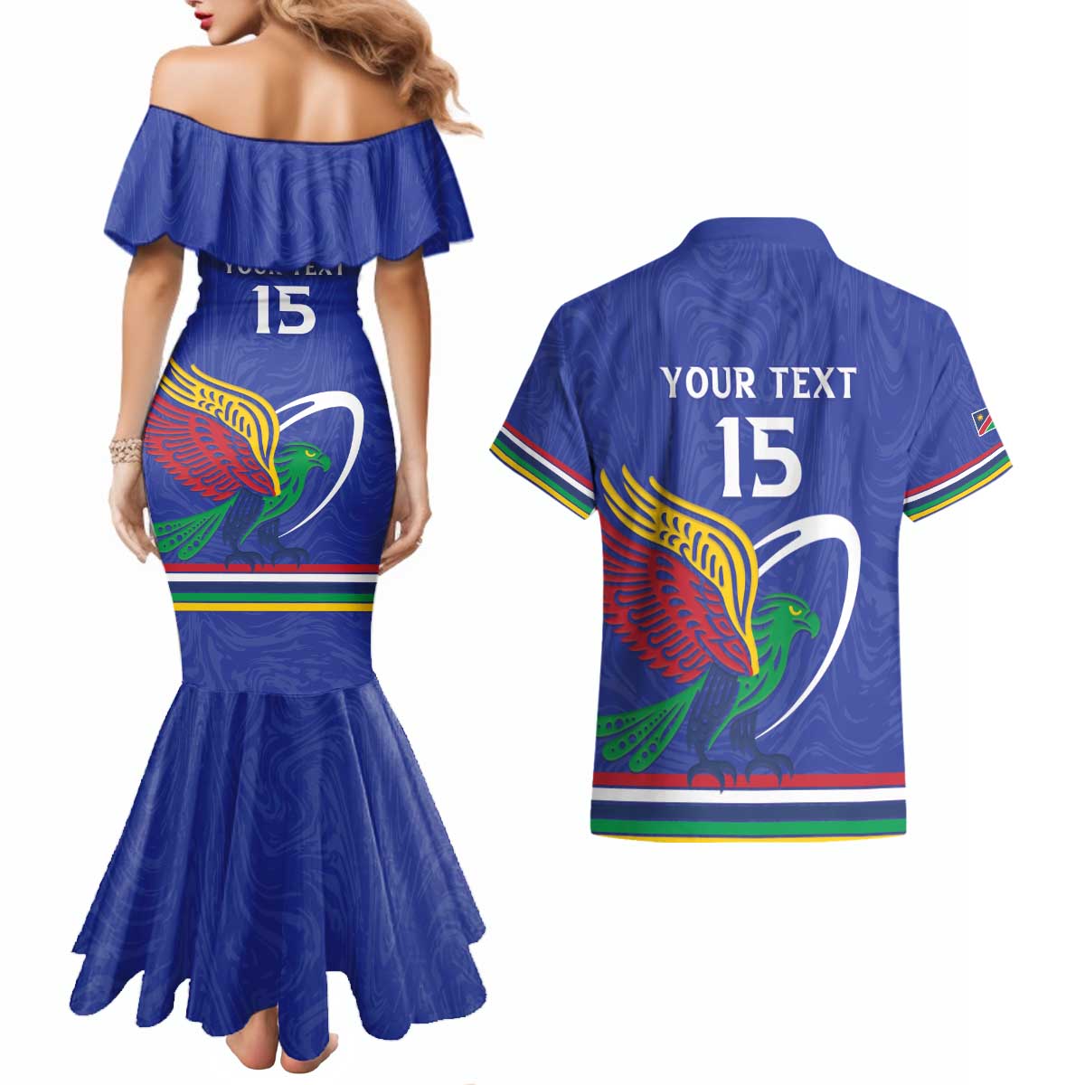 Namibia Rugby Custom Couples Matching Mermaid Dress and Hawaiian Shirt Go Welwitschias