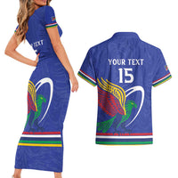 Namibia Rugby Custom Couples Matching Short Sleeve Bodycon Dress and Hawaiian Shirt Go Welwitschias