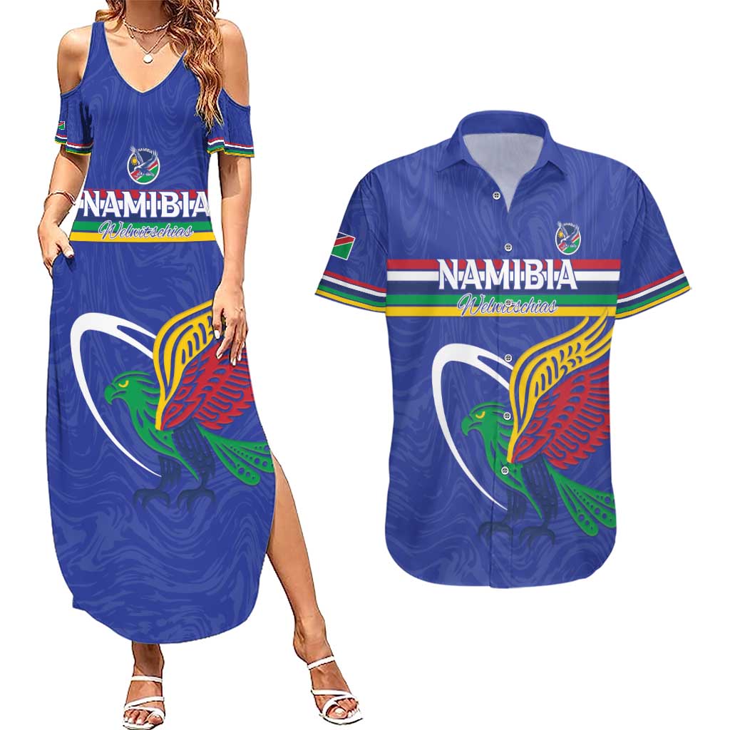 Namibia Rugby Custom Couples Matching Summer Maxi Dress and Hawaiian Shirt Go Welwitschias