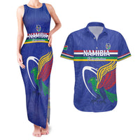Namibia Rugby Custom Couples Matching Tank Maxi Dress and Hawaiian Shirt Go Welwitschias