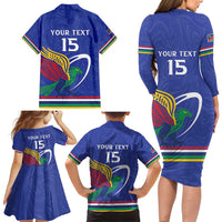 Namibia Rugby Custom Family Matching Long Sleeve Bodycon Dress and Hawaiian Shirt Go Welwitschias