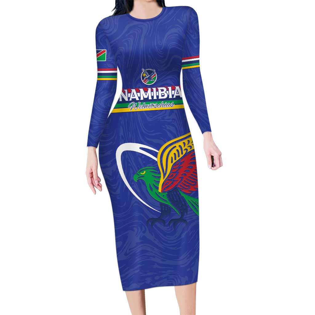 Namibia Rugby Custom Family Matching Long Sleeve Bodycon Dress and Hawaiian Shirt Go Welwitschias