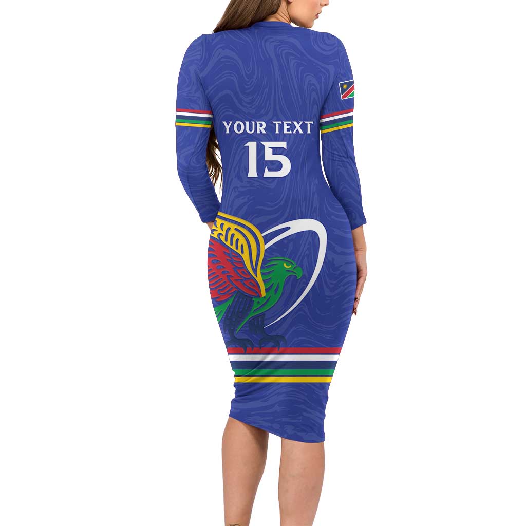 Namibia Rugby Custom Family Matching Long Sleeve Bodycon Dress and Hawaiian Shirt Go Welwitschias