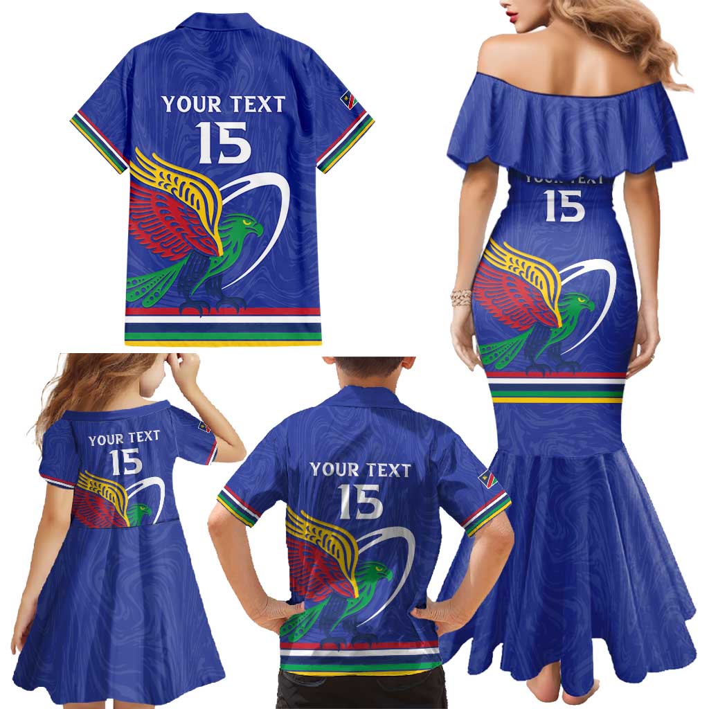 Namibia Rugby Custom Family Matching Mermaid Dress and Hawaiian Shirt Go Welwitschias