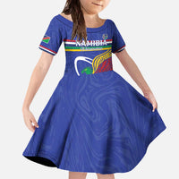Namibia Rugby Custom Family Matching Off The Shoulder Long Sleeve Dress and Hawaiian Shirt Go Welwitschias
