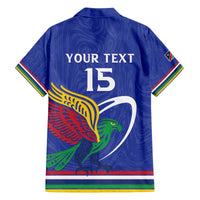 Namibia Rugby Custom Family Matching Off The Shoulder Long Sleeve Dress and Hawaiian Shirt Go Welwitschias