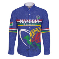Namibia Rugby Custom Family Matching Off The Shoulder Long Sleeve Dress and Hawaiian Shirt Go Welwitschias