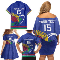 Namibia Rugby Custom Family Matching Off Shoulder Short Dress and Hawaiian Shirt Go Welwitschias