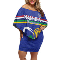 Namibia Rugby Custom Family Matching Off Shoulder Short Dress and Hawaiian Shirt Go Welwitschias