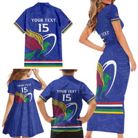 Namibia Rugby Custom Family Matching Short Sleeve Bodycon Dress and Hawaiian Shirt Go Welwitschias
