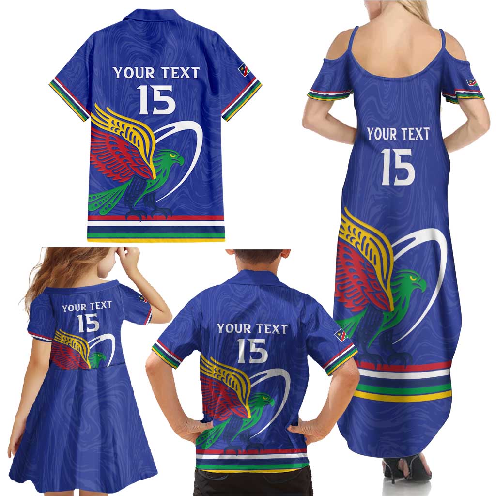 Namibia Rugby Custom Family Matching Summer Maxi Dress and Hawaiian Shirt Go Welwitschias