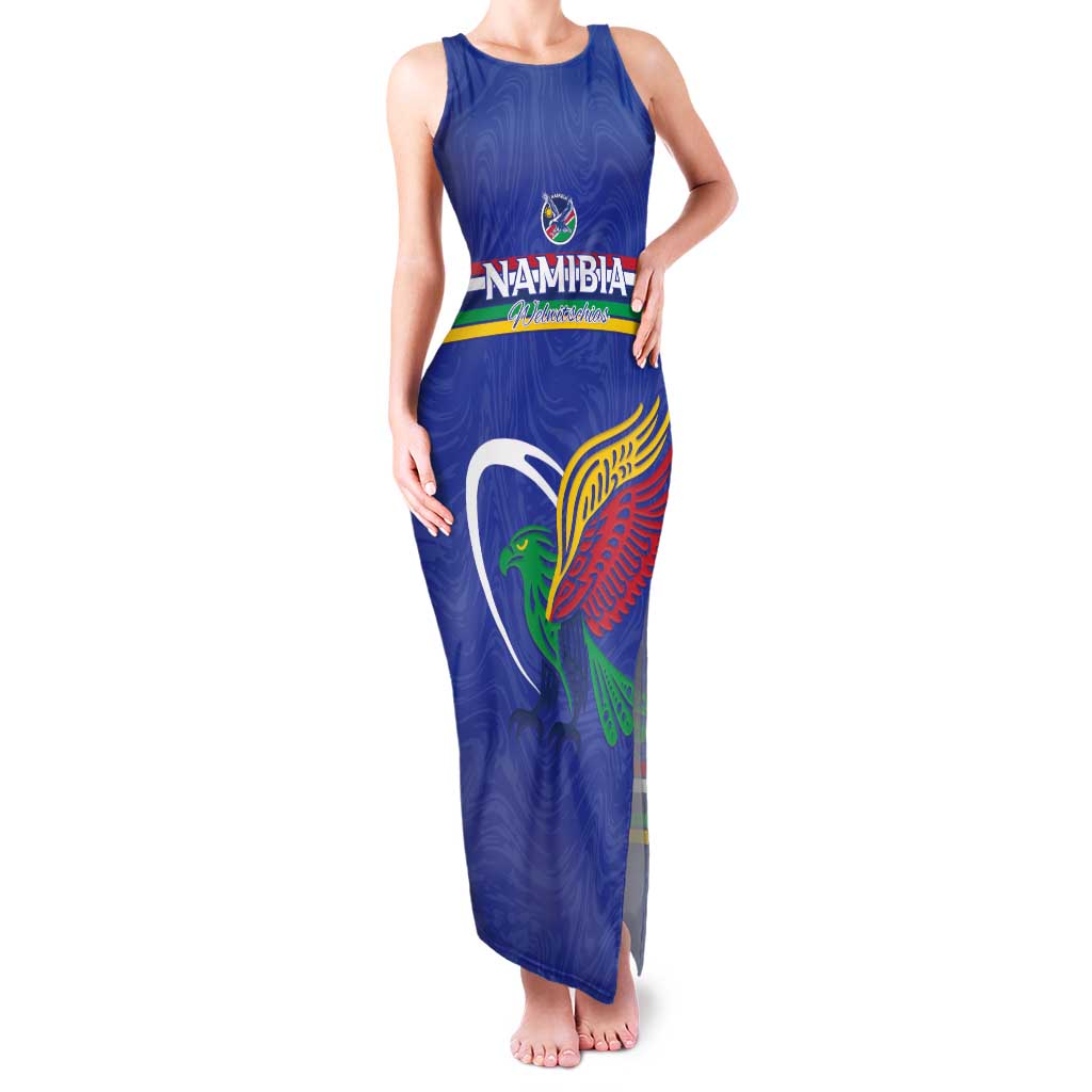 Namibia Rugby Custom Family Matching Tank Maxi Dress and Hawaiian Shirt Go Welwitschias
