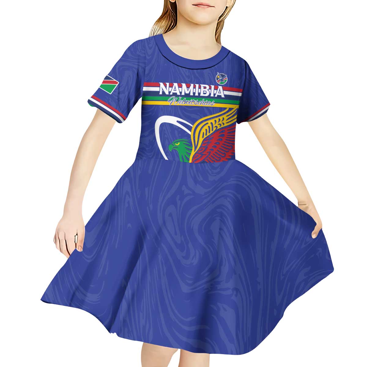 Namibia Rugby Custom Kid Short Sleeve Dress Go Welwitschias