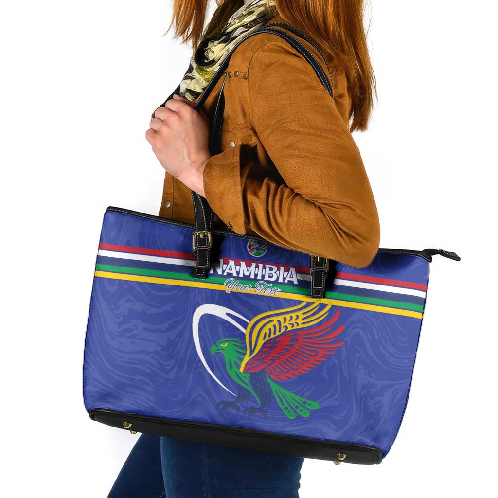 Namibia Rugby Custom Leather Tote Bag Go Welwitschias