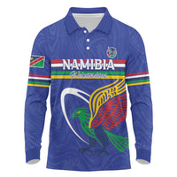Namibia Rugby Custom Long Sleeve Polo Shirt Go Welwitschias