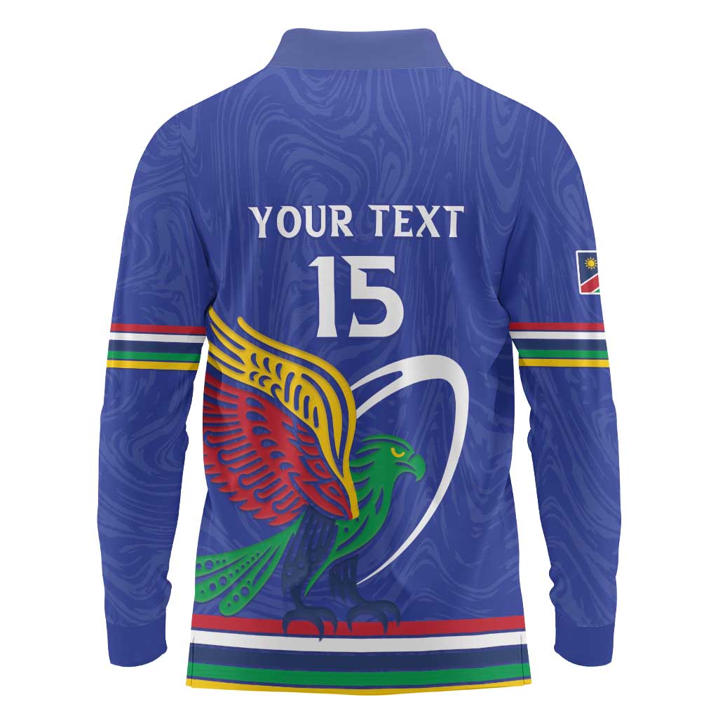 Namibia Rugby Custom Long Sleeve Polo Shirt Go Welwitschias