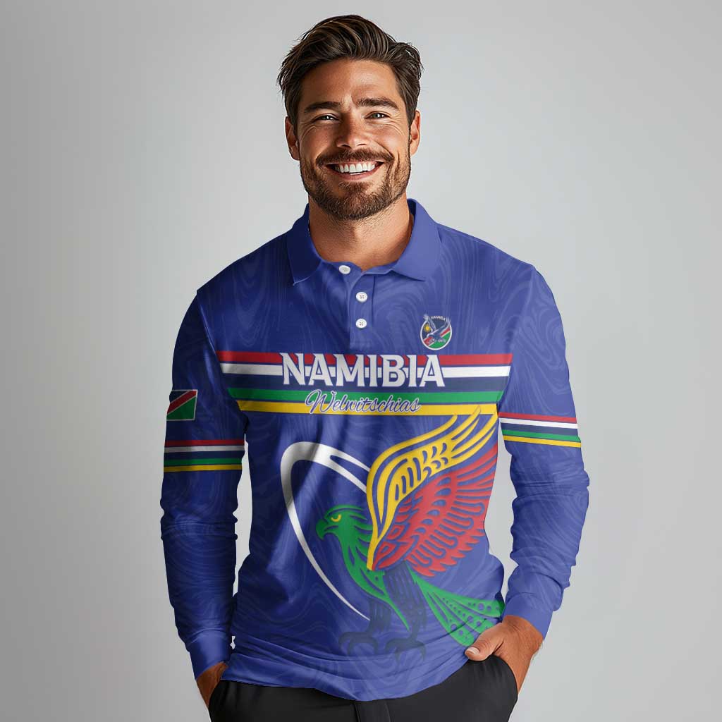 Namibia Rugby Custom Long Sleeve Polo Shirt Go Welwitschias