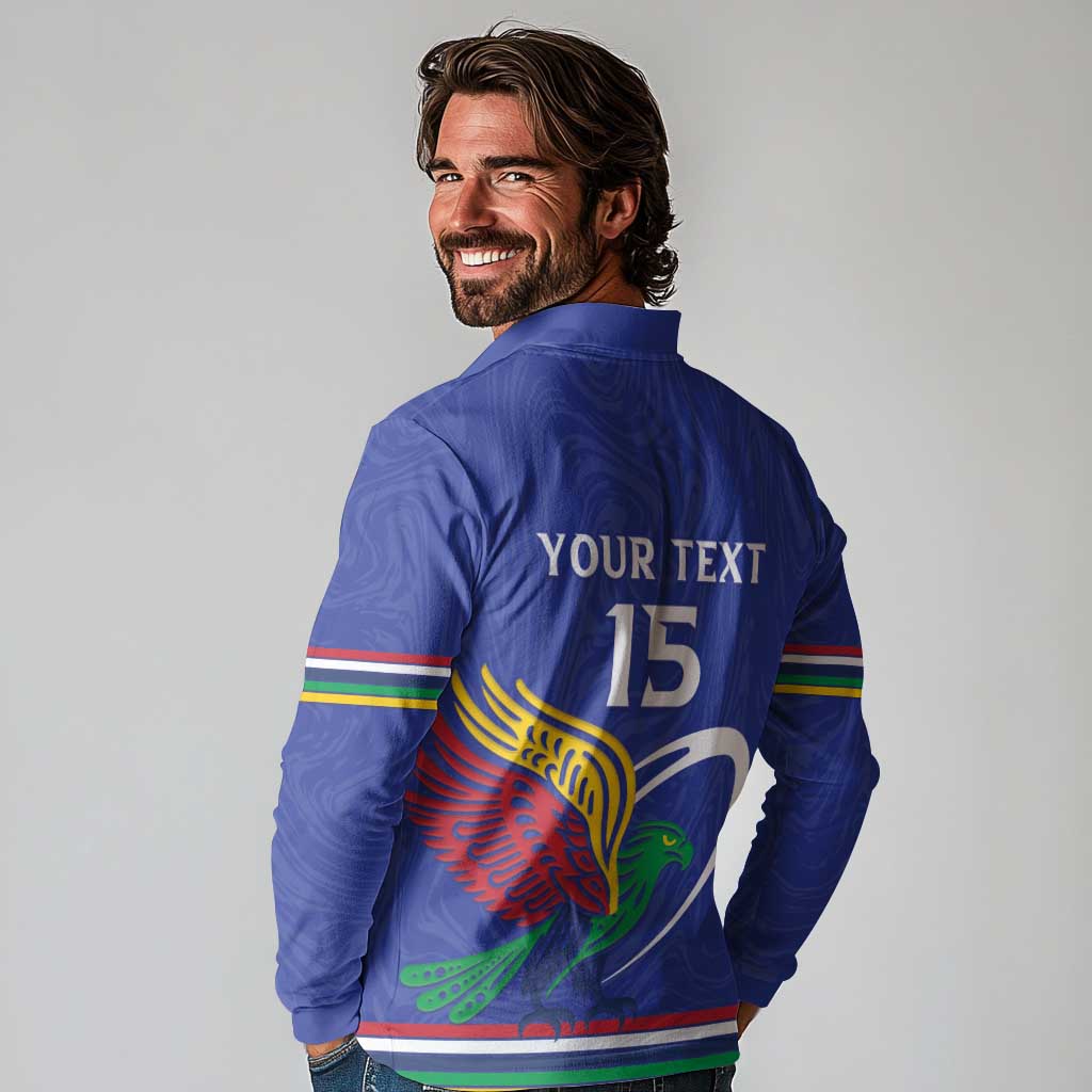 Namibia Rugby Custom Long Sleeve Polo Shirt Go Welwitschias