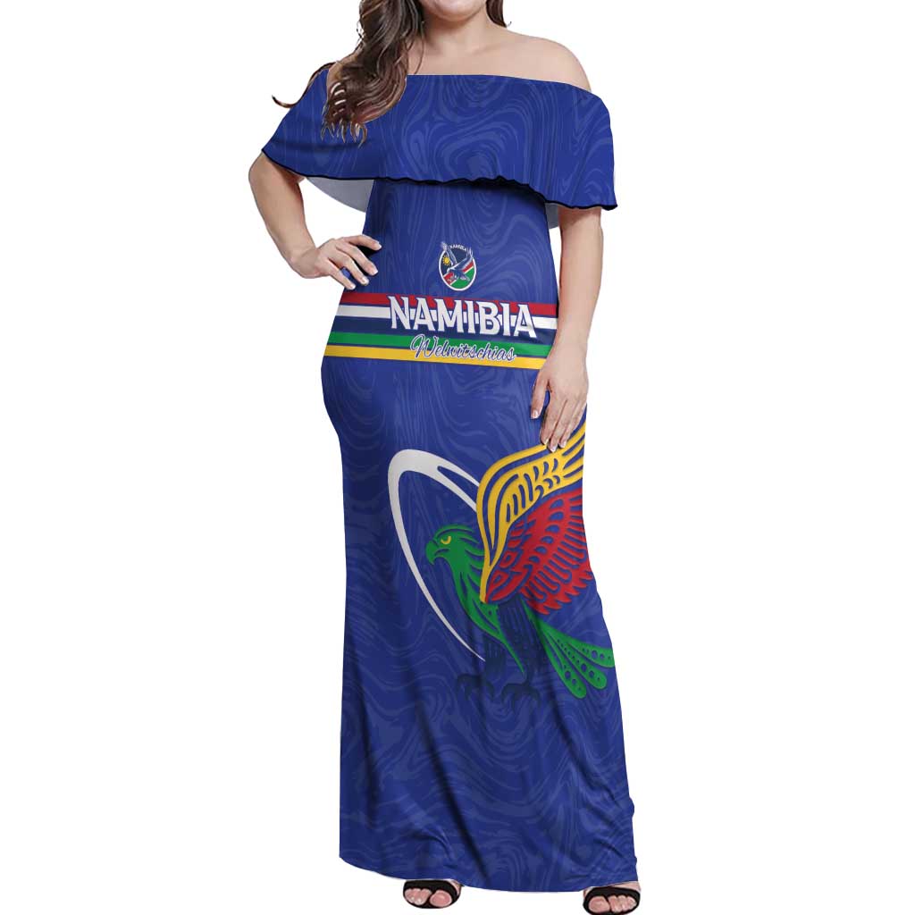 Namibia Rugby Custom Off Shoulder Maxi Dress Go Welwitschias
