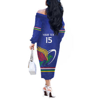 Namibia Rugby Custom Off The Shoulder Long Sleeve Dress Go Welwitschias