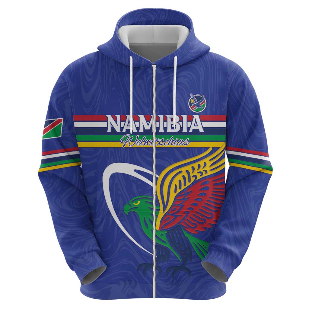 Namibia Rugby Custom Zip Hoodie Go Welwitschias