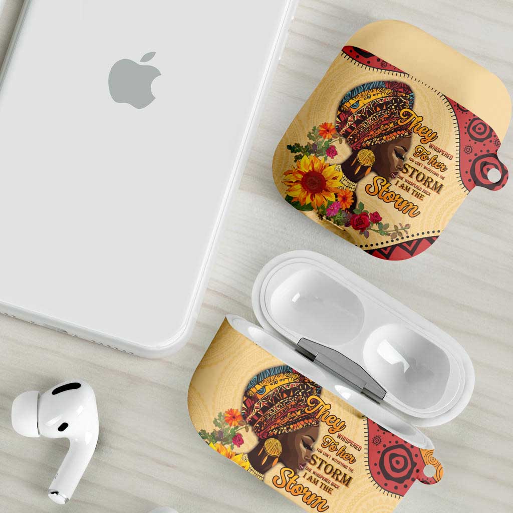 Black History Month AirPods Case African Woman Afro I Am The Storm - Wonder Print Shop