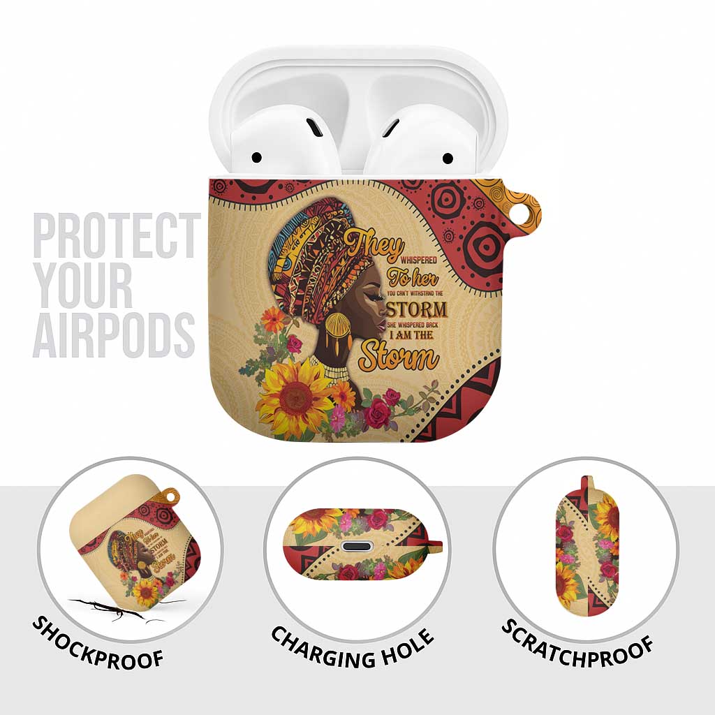 Black History Month AirPods Case African Woman Afro I Am The Storm - Wonder Print Shop