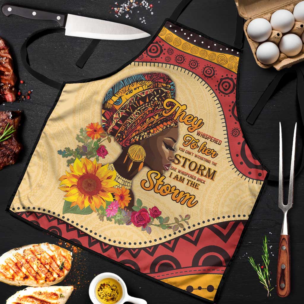 Black History Month Apron African Woman Afro I Am The Storm - Wonder Print Shop