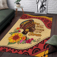 Black History Month Area Rug African Woman Afro I Am The Storm - Wonder Print Shop