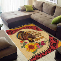 Black History Month Area Rug African Woman Afro I Am The Storm - Wonder Print Shop