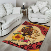 Black History Month Area Rug African Woman Afro I Am The Storm - Wonder Print Shop