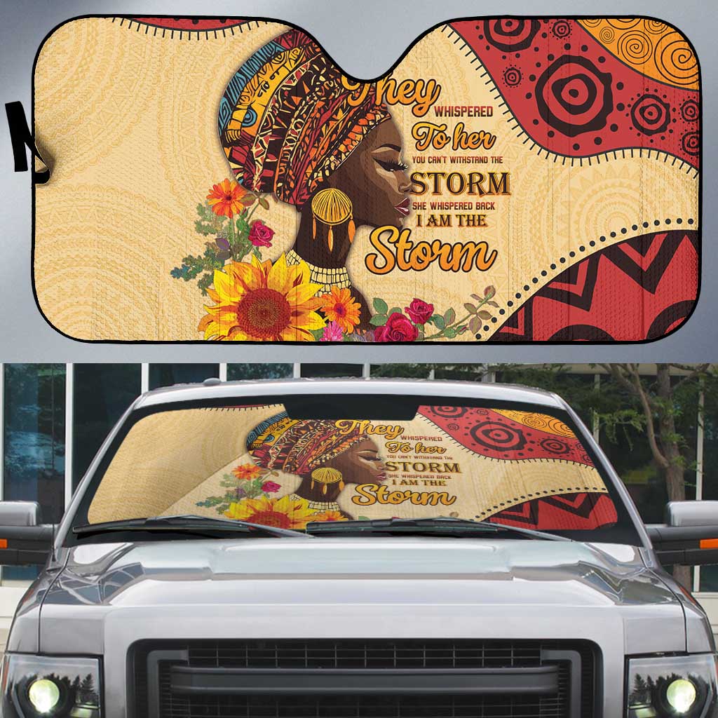Black History Month Auto Sun Shade African Woman Afro I Am The Storm - Wonder Print Shop
