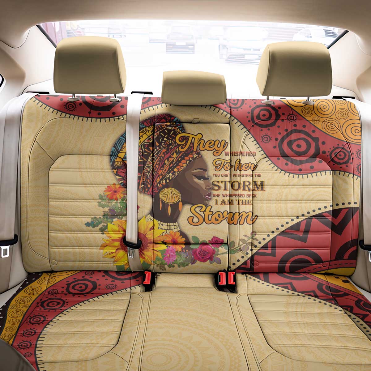 Black History Month Back Car Seat Cover African Woman Afro I Am The Storm - Wonder Print Shop