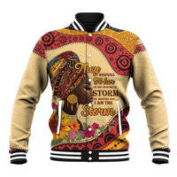 Black History Month Baseball Jacket African Woman Afro I Am The Storm - Wonder Print Shop