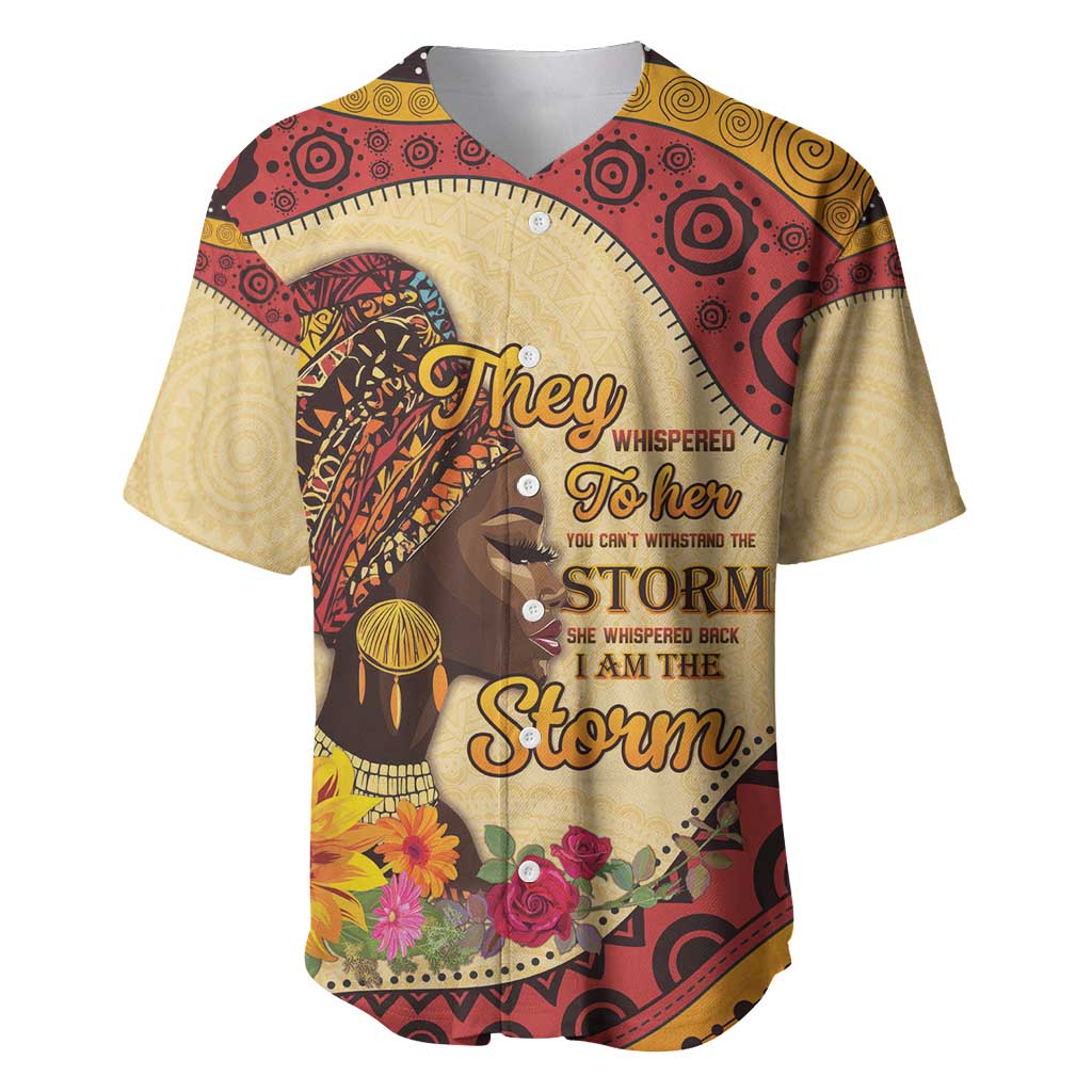 Black History Month Baseball Jersey African Woman Afro I Am The Storm - Wonder Print Shop