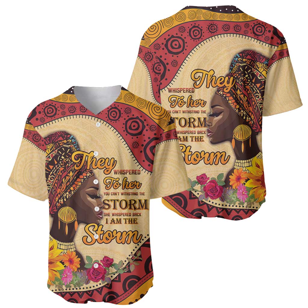Black History Month Baseball Jersey African Woman Afro I Am The Storm - Wonder Print Shop