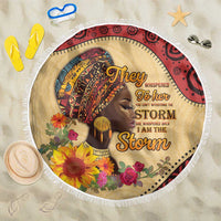 Black History Month Beach Blanket African Woman Afro I Am The Storm - Wonder Print Shop