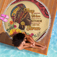 Black History Month Beach Blanket African Woman Afro I Am The Storm - Wonder Print Shop