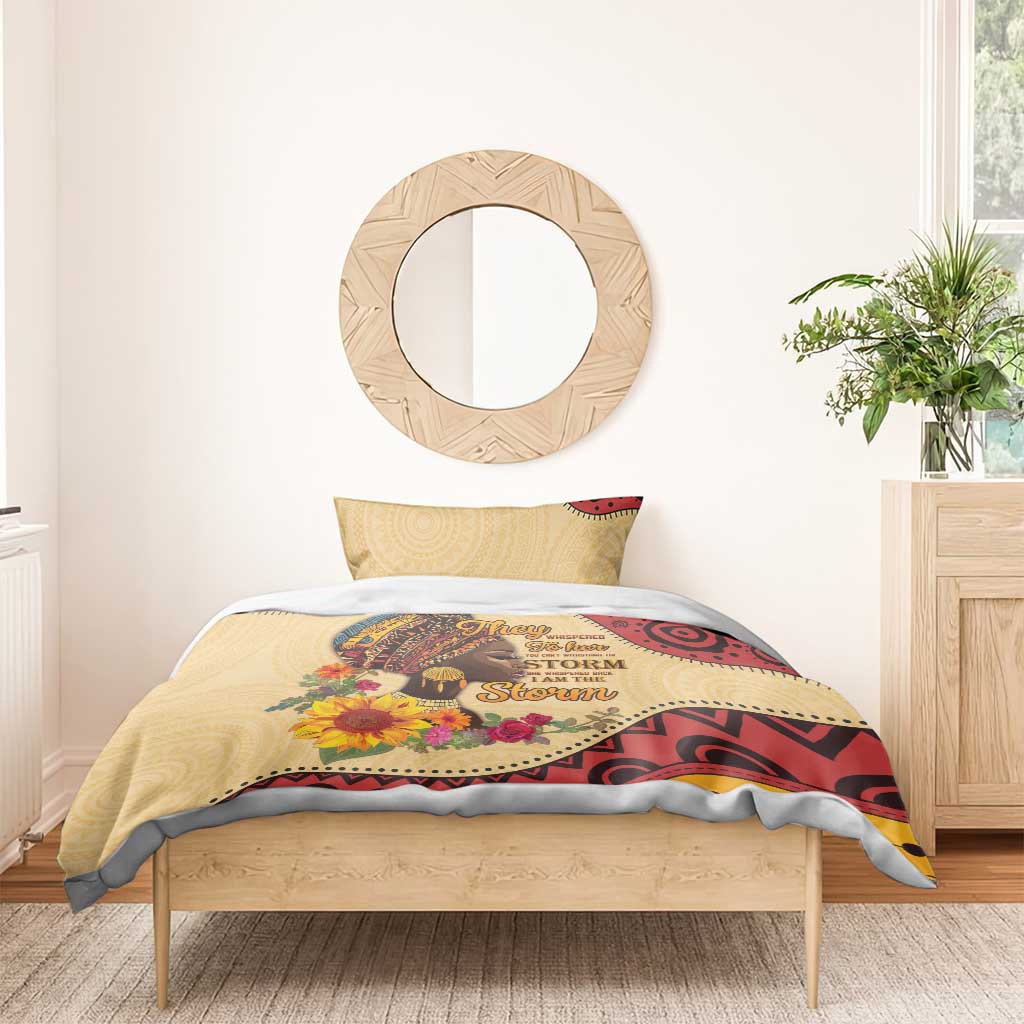 Black History Month Bedding Set African Woman Afro I Am The Storm - Wonder Print Shop