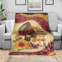 Black History Month Blanket African Woman Afro I Am The Storm - Wonder Print Shop