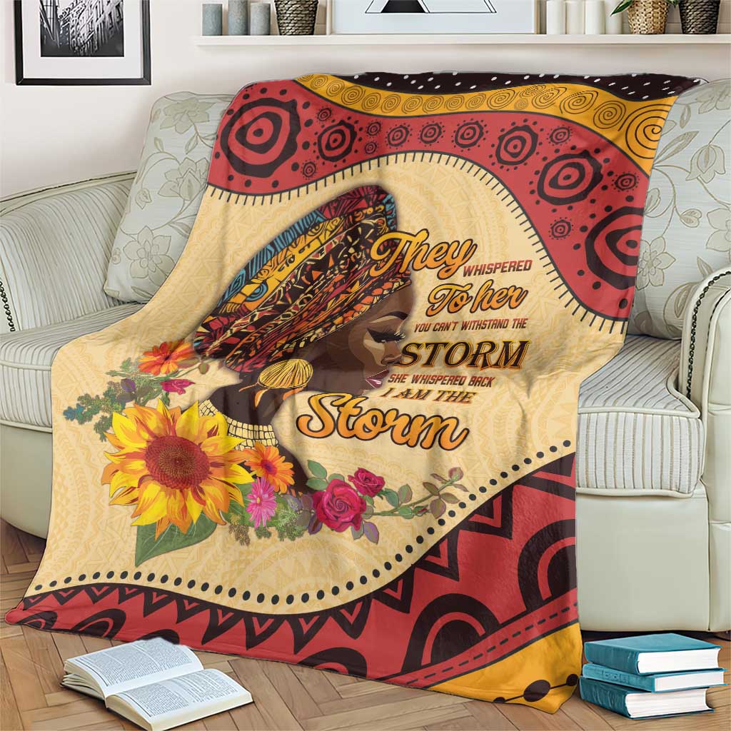Black History Month Blanket African Woman Afro I Am The Storm - Wonder Print Shop