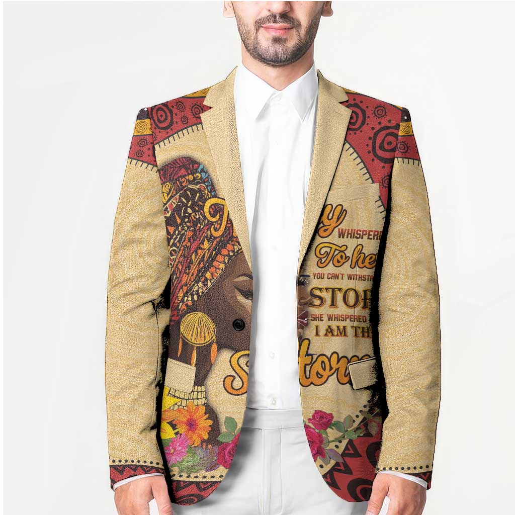 Black History Month Blazer African Woman Afro I Am The Storm - Wonder Print Shop